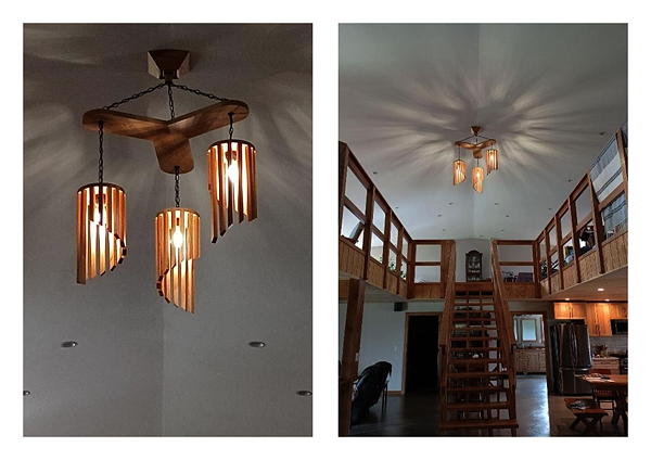 Bruce and Nancy Lindquist built this light fixture for their house.